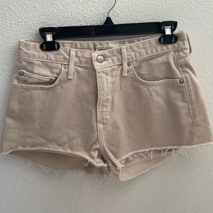 Lovers and friends pale pink denim cutoff shorts